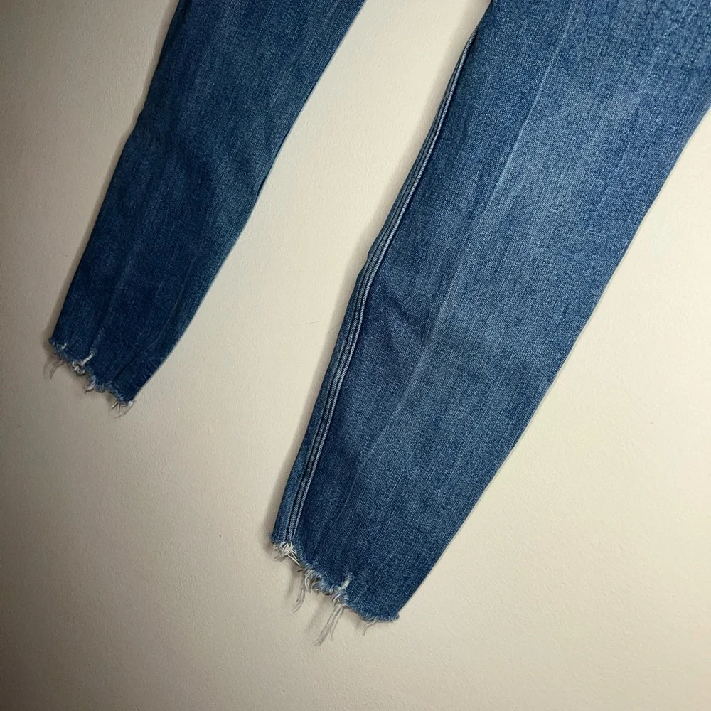 Zara Woman Denim Jeans Distressed Bottoms - Picture 5 of 8